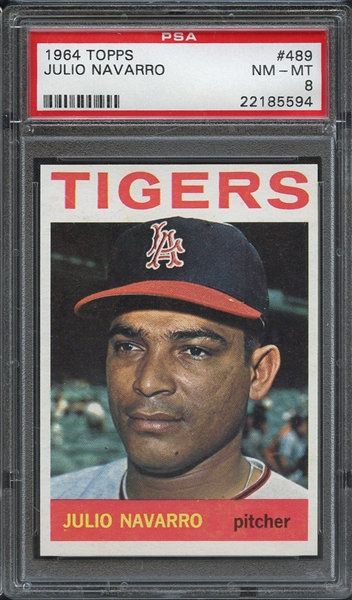 1964 TOPPS 489 JULIO NAVARRO PSA NM-MT 8
