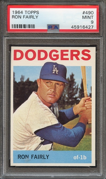 1964 TOPPS 490 RON FAIRLY PSA MINT 9