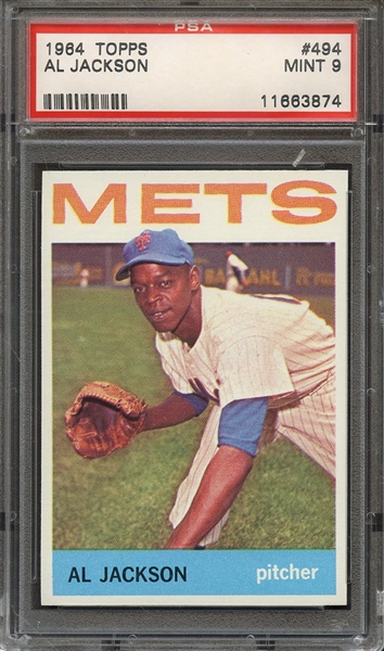 1964 TOPPS 494 AL JACKSON PSA MINT 9