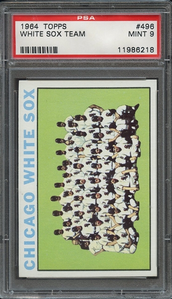 1964 TOPPS 496 WHITE SOX TEAM PSA MINT 9