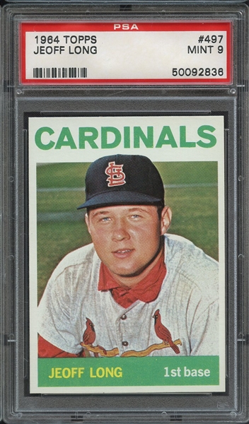 1964 TOPPS 497 JEOFF LONG PSA MINT 9