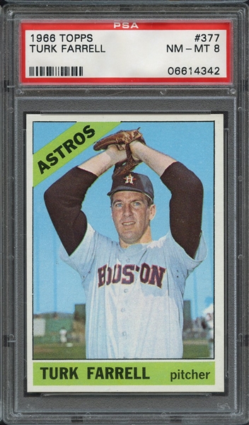 1966 TOPPS 377 TURK FARRELL PSA NM-MT 8