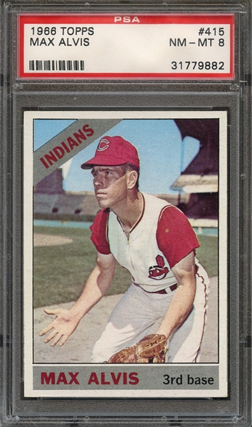 1966 TOPPS 415 MAX ALVIS PSA NM-MT 8