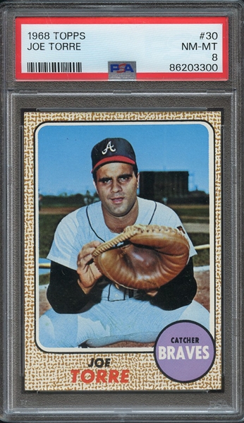 1968 TOPPS 30 JOE TORRE PSA NM-MT 8