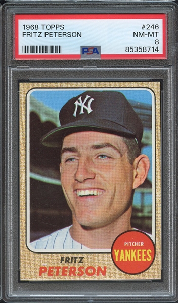 1968 TOPPS 246 FRITZ PETERSON PSA NM-MT 8