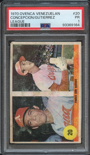 1970 OVENCA VENEZUELAN LEAGUE 20 CONCEPCION/GUTIERREZ LEAGUE PSA PR 1