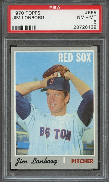 1970 TOPPS 665 JIM LONBORG PSA NM-MT 8