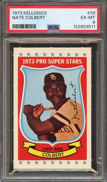 1973 KELLOGG'S 33 NATE COLBERT PSA EX-MT 6