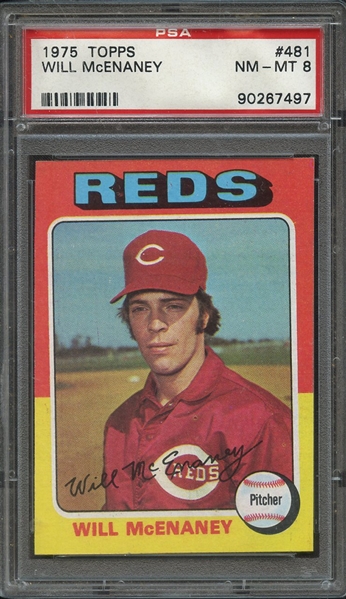 1975 TOPPS 481 WILL McENANEY PSA NM-MT 8
