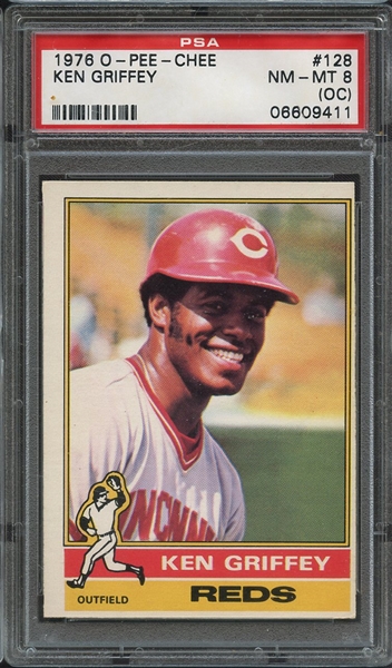 1976 O-PEE-CHEE 128 KEN GRIFFEY PSA NM-MT 8 (OC)