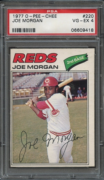1977 O-PEE-CHEE 220 JOE MORGAN PSA VG-EX 4