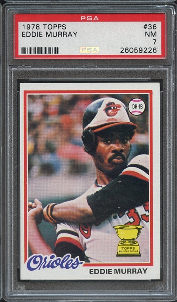 1978 TOPPS 36 EDDIE MURRAY PSA NM 7