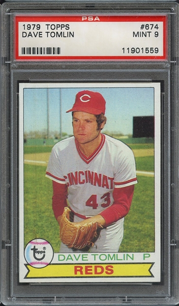 1979 TOPPS 674 DAVE TOMLIN PSA MINT 9