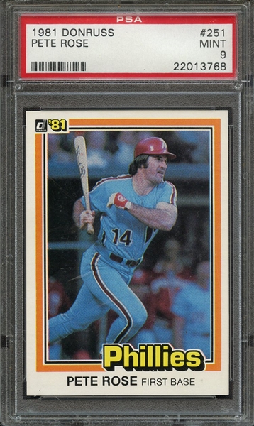 1981 DONRUSS 251 PETE ROSE PSA MINT 9