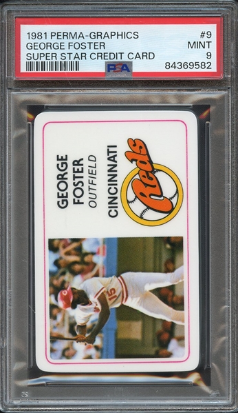 1981 PERMA-GRAPHICS SUPER STAR CREDIT CARD 9 GEORGE FOSTER SUPER STAR CREDIT CARD PSA MINT 9