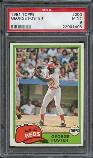 1981 TOPPS 200 GEORGE FOSTER PSA MINT 9