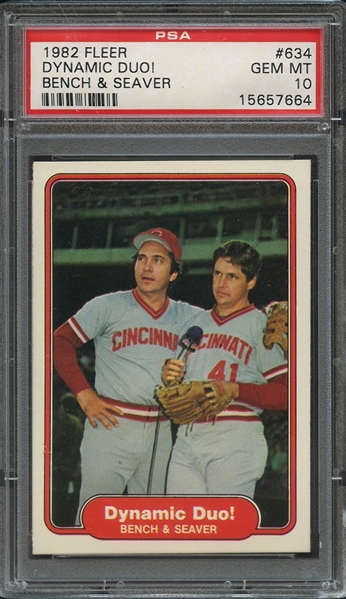 1982 FLEER 634 DYNAMIC DUO! BENCH & SEAVER PSA GEM MT 10