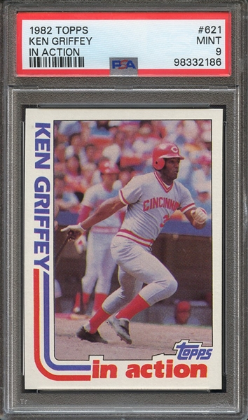 1982 TOPPS 621 KEN GRIFFEY IN ACTION PSA MINT 9