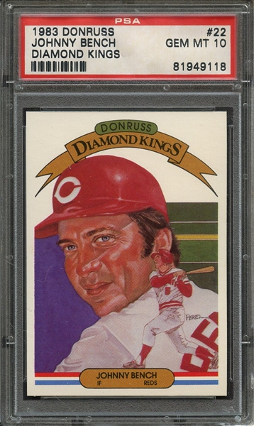 1983 DONRUSS 22 JOHNNY BENCH DIAMOND KINGS PSA GEM MT 10