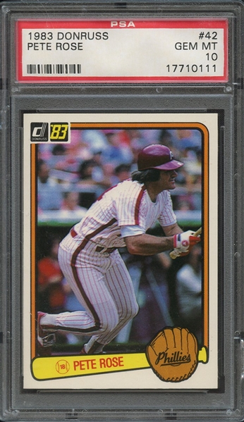 1983 DONRUSS 42 PETE ROSE PSA GEM MT 10