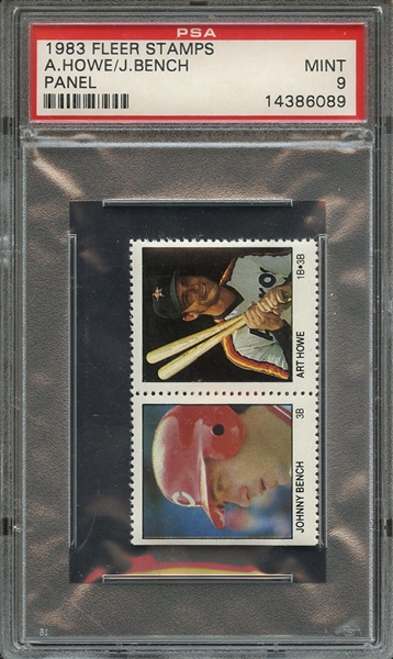 1983 FLEER STAMPS A.HOWE/J.BENCH PANEL PSA MINT 9