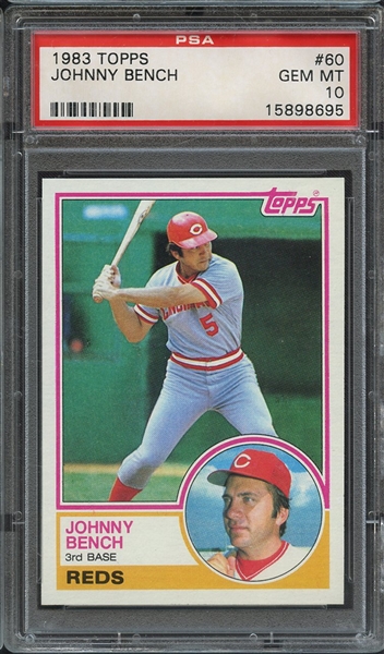 1983 TOPPS 60 JOHNNY BENCH PSA GEM MT 10
