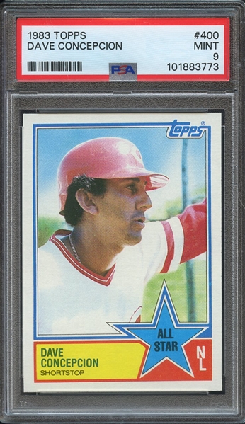 1983 TOPPS 400 DAVE CONCEPCION PSA MINT 9