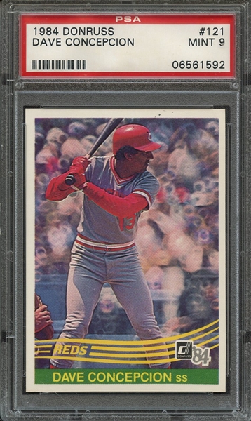1984 DONRUSS 121 DAVE CONCEPCION PSA MINT 9