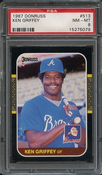 1987 DONRUSS 513 KEN GRIFFEY PSA NM-MT 8