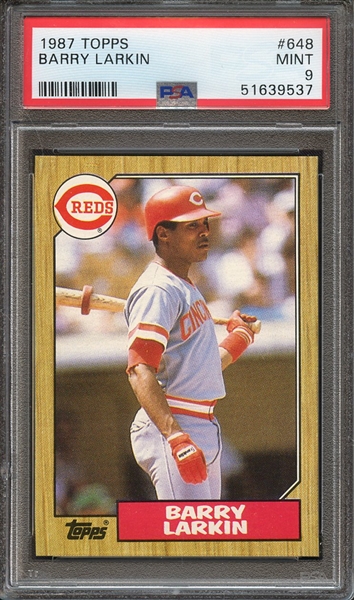 1987 TOPPS 648 BARRY LARKIN PSA MINT 9