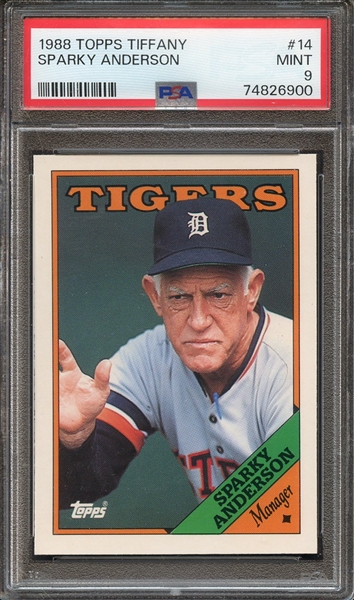 1988 TOPPS TIFFANY 14 SPARKY ANDERSON PSA MINT 9