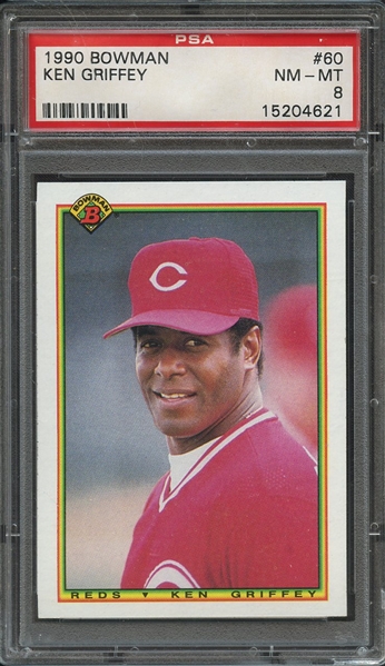 1990 BOWMAN 60 KEN GRIFFEY PSA NM-MT 8
