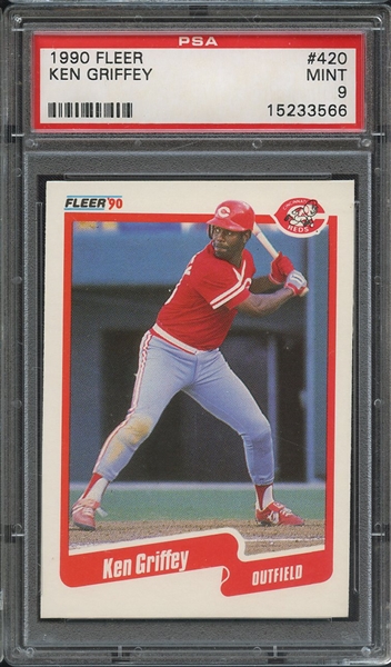 1990 FLEER 420 KEN GRIFFEY PSA MINT 9