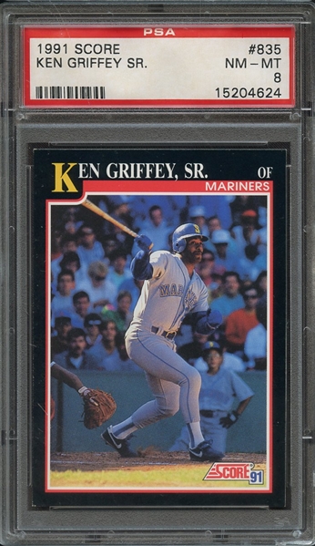 1991 SCORE 835 KEN GRIFFEY SR. PSA NM-MT 8