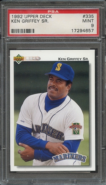 1992 UPPER DECK 335 KEN GRIFFEY SR. PSA MINT 9