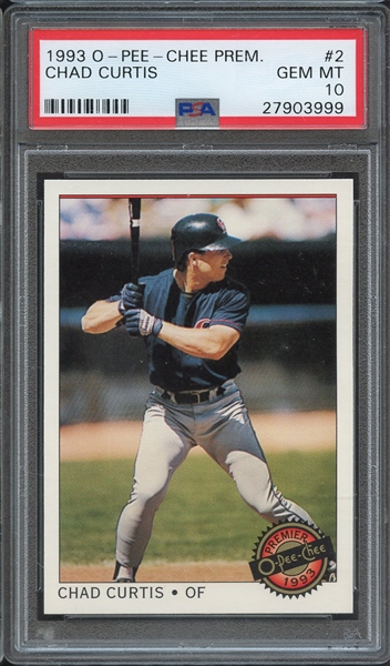 1993 O-PEE-CHEE PREMIER 2 CHAD CURTIS PSA GEM MT 10
