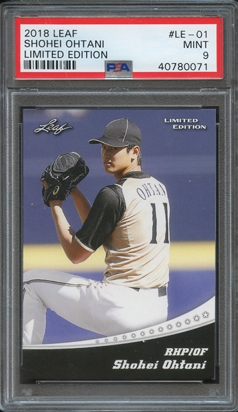2018 LEAF OHTANI RETAIL LE-01 SHOHEI OHTANI LIMITED EDITION PSA MINT 9