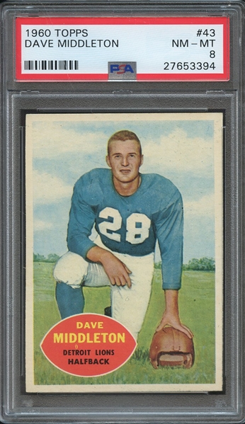 1960 TOPPS 43 DAVE MIDDLETON PSA NM-MT 8