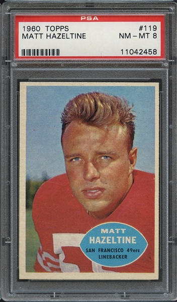 1960 TOPPS 119 MATT HAZELTINE PSA NM-MT 8