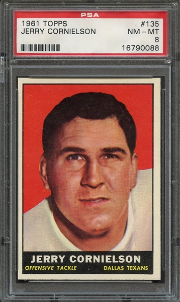 1961 TOPPS 135 JERRY CORNIELSON PSA NM-MT 8