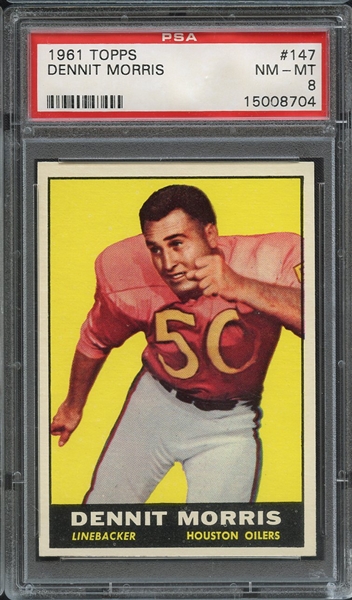 1961 TOPPS 147 DENNIT MORRIS PSA NM-MT 8