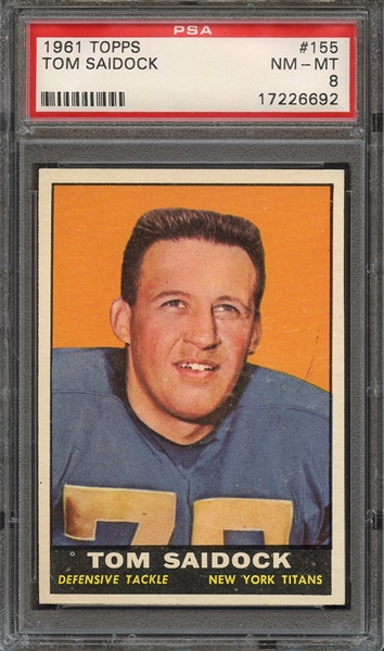 1961 TOPPS 155 TOM SAIDOCK PSA NM-MT 8