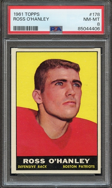 1961 TOPPS 178 ROSS O'HANLEY PSA NM-MT 8