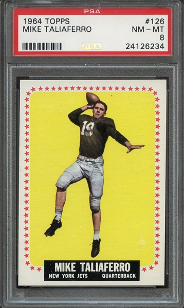 1964 TOPPS 126 MIKE TALIAFERRO PSA NM-MT 8