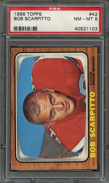 1966 TOPPS 42 BOB SCARPITTO PSA NM-MT 8