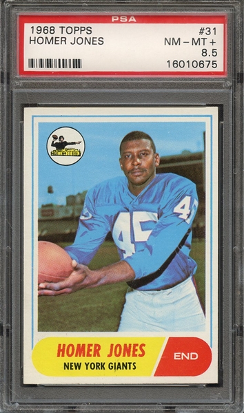 1968 TOPPS 31 HOMER JONES PSA NM-MT+ 8.5