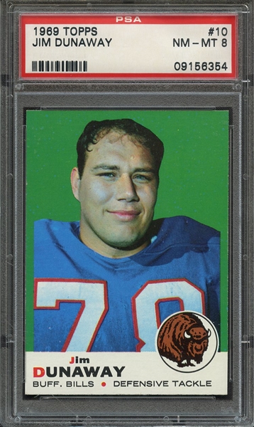 1969 TOPPS 10 JIM DUNAWAY PSA NM-MT 8