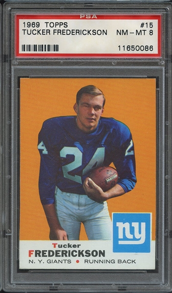1969 TOPPS 15 TUCKER FREDERICKSON PSA NM-MT 8