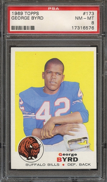 1969 TOPPS 173 GEORGE BYRD PSA NM-MT 8