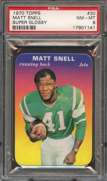 1970 TOPPS SUPER GLOSSY 30 MATT SNELL SUPER GLOSSY PSA NM-MT 8